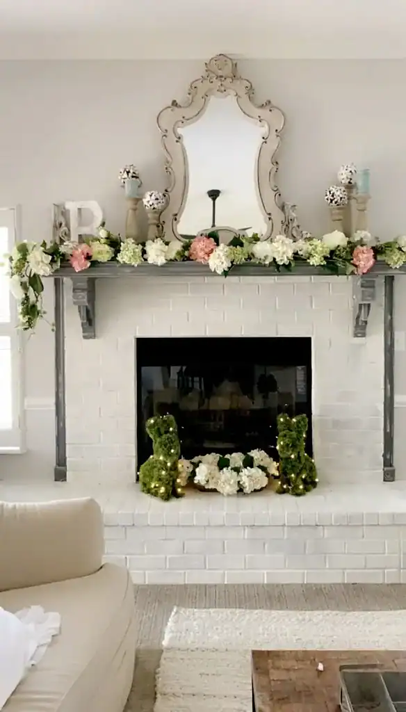 modern summer mantel decor