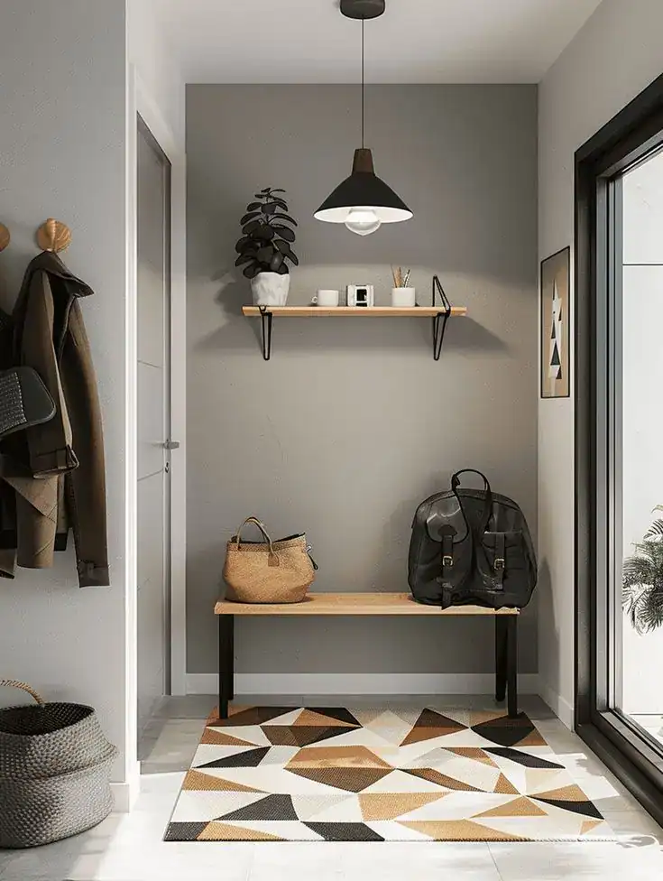 small entryway with stairs