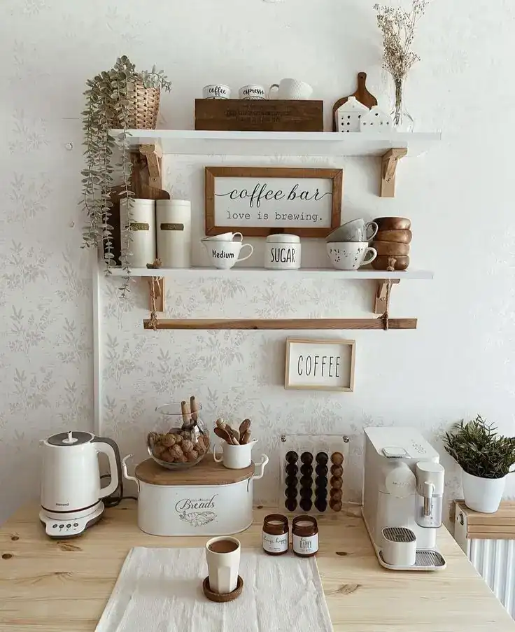 kitchen shelves and racks