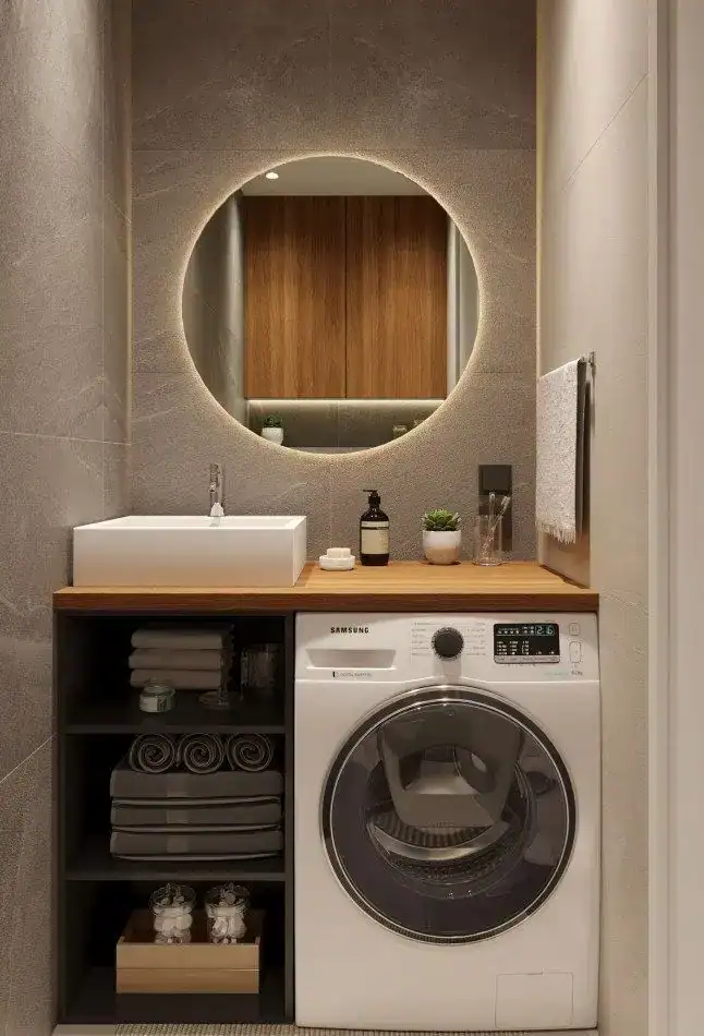 minimalist small apartment bathroom