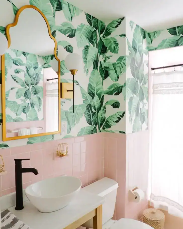 tropical small bathroom