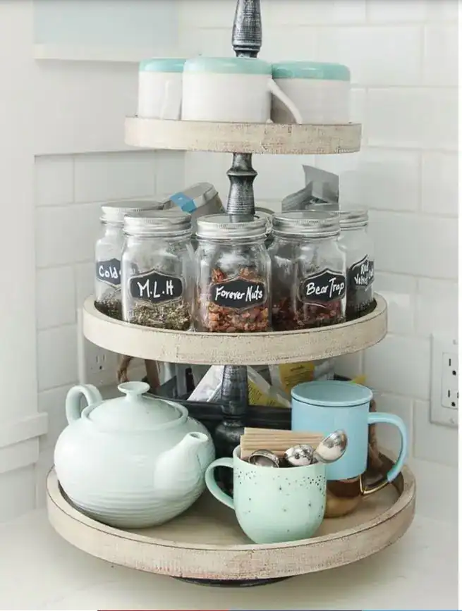 small kitchen counter organization