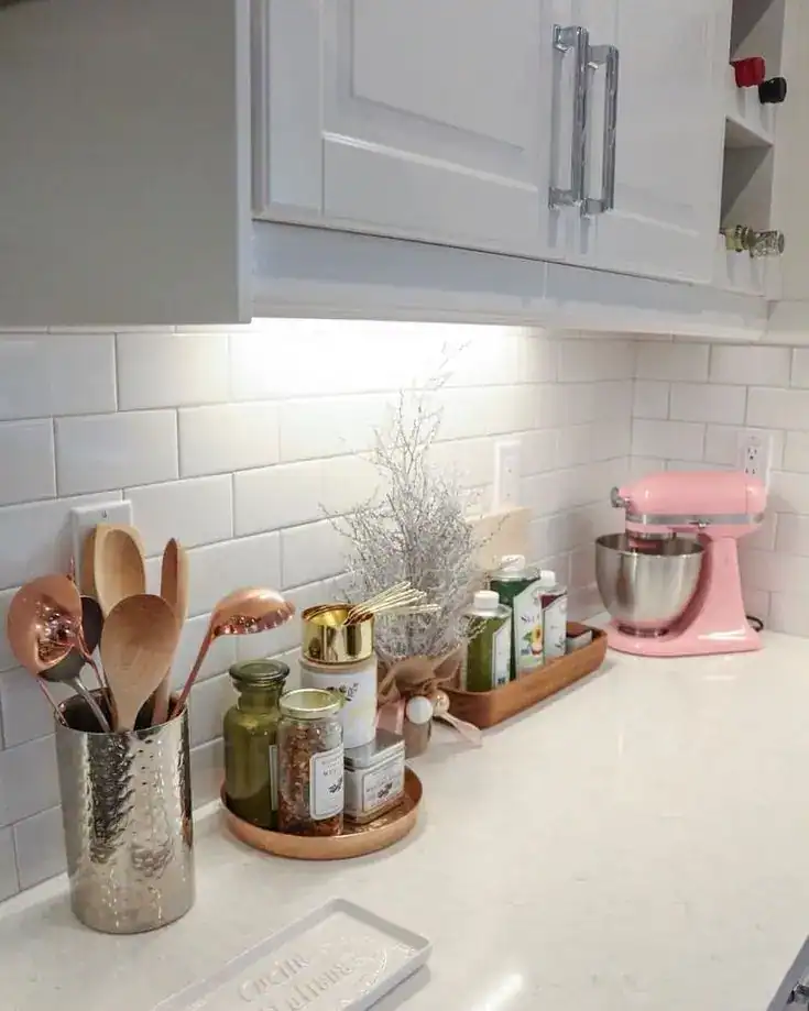 small kitchen countertop organization
