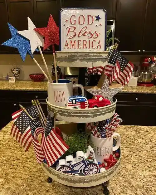 4th of July Tiered Tray Decor Ideas 4th of July Tiered Tray Decor Ideas
