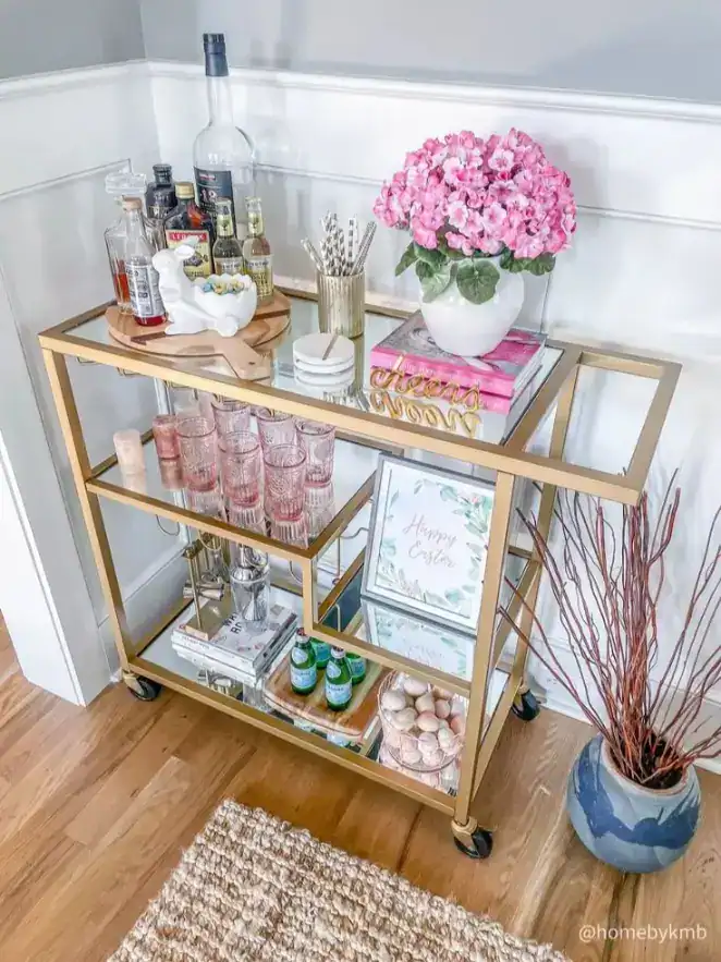 Spring bar cart decor