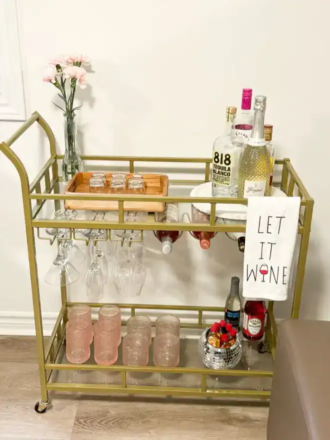 mini bar cart decor