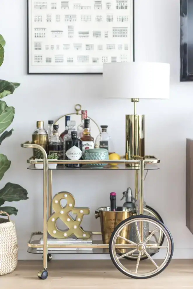 small bar cart vintage