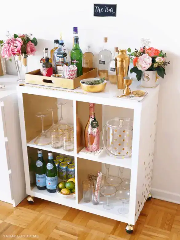 small round bar cart
