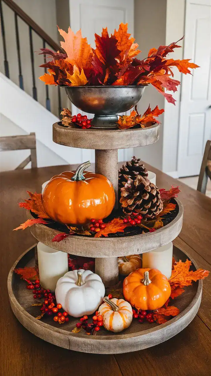 Autumn tiered tray