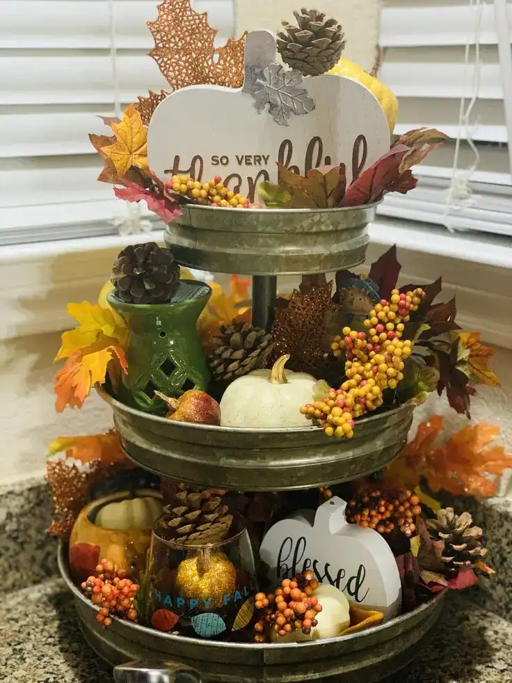 Fall Tiered Tray Decor Ideas dollar tree Fall Tiered Tray Decor Ideas dollar tree