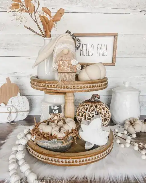 fall two tiered tray decor ideas fall two tiered tray decor ideas